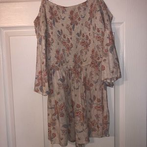 Cream romper with light pink rose details